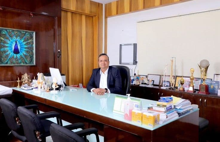 Dr. Yogish Vijaya Kumar in his consulting room